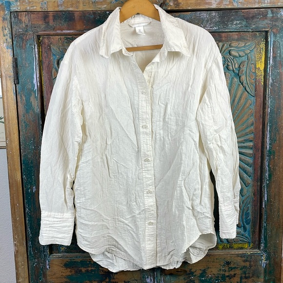Extra long crinkle shirt by H&M - Picture 1 of 4